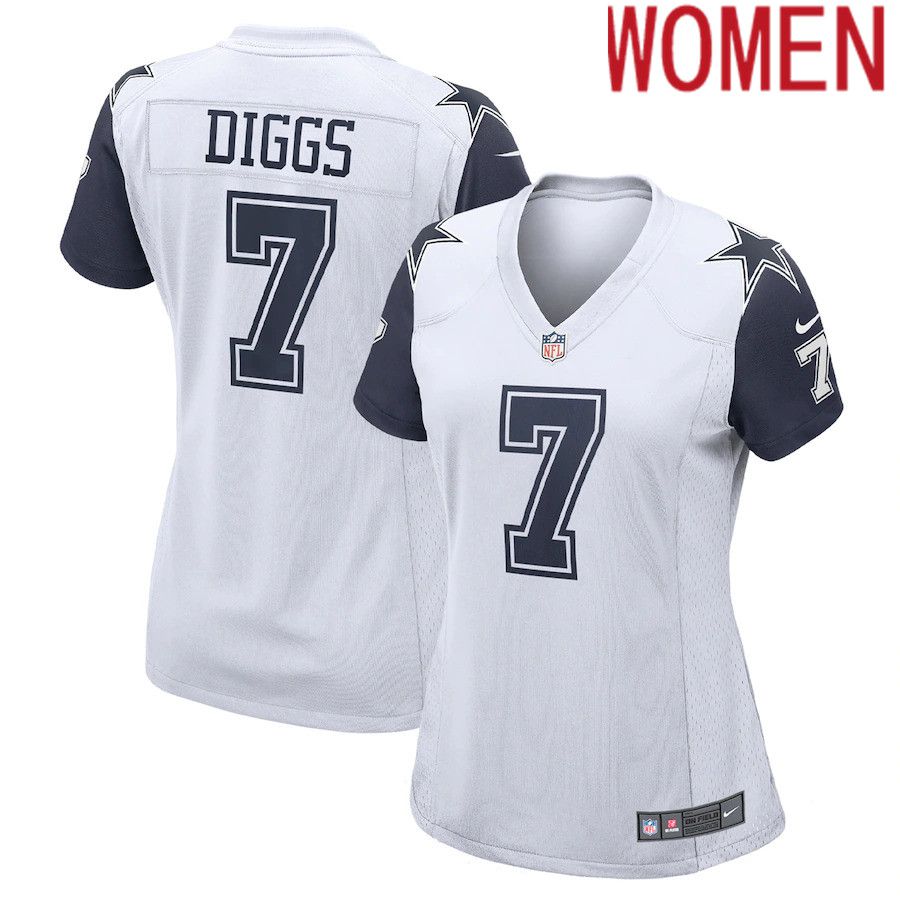 Women Dallas Cowboys #7 Trevon Diggs Nike White Team Game NFL Jersey